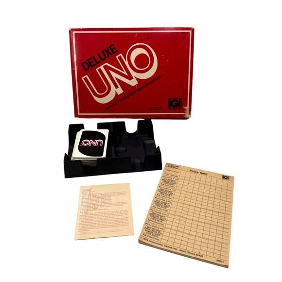 Deluxe Uno Card Game 1978 By International Games Complete With Box Cards & Score - Picture 3 of 14